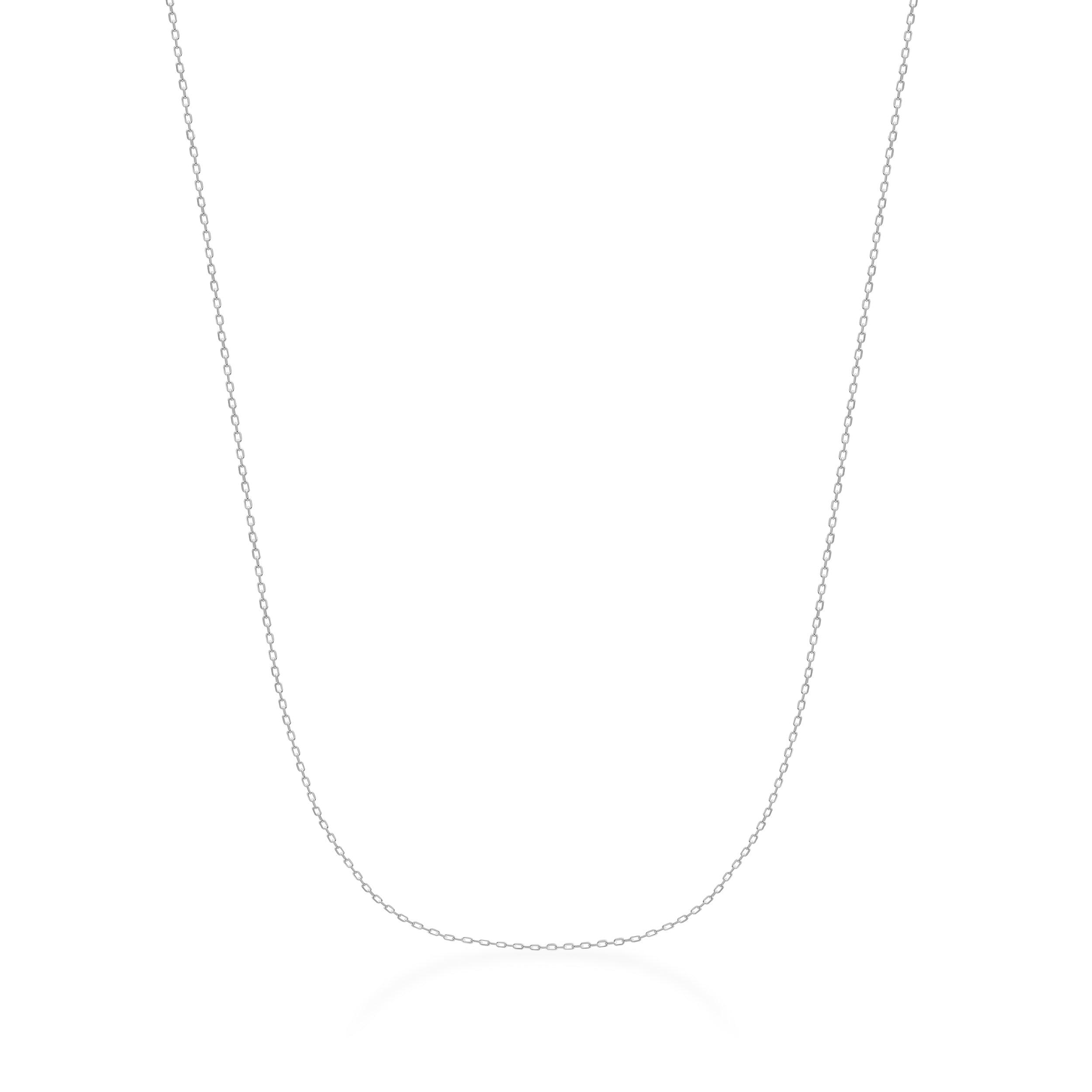 Delicate gold chain necklace on a white background, minimalist fine jewelry