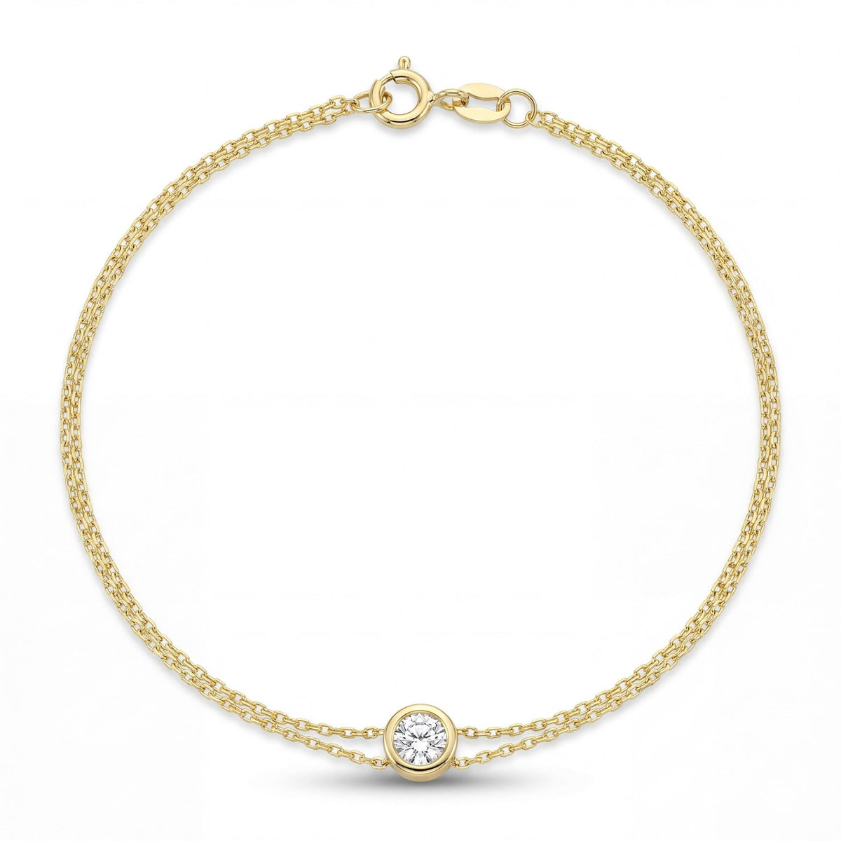 14K gold bezel bracelet, product photo