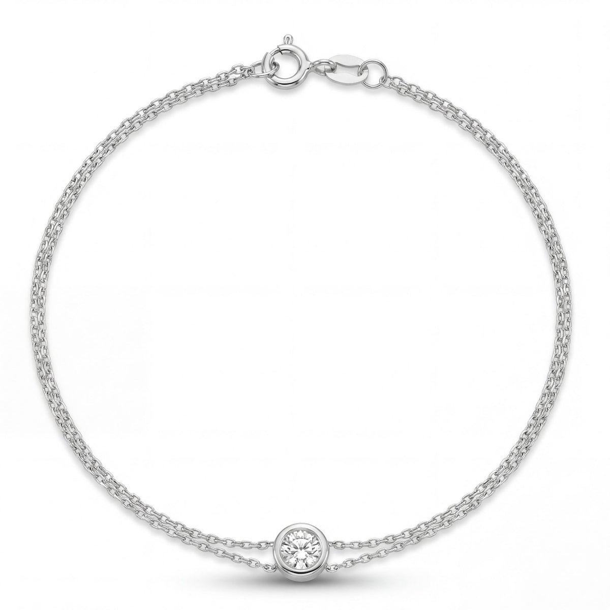 14K gold bezel bracelet, product photo