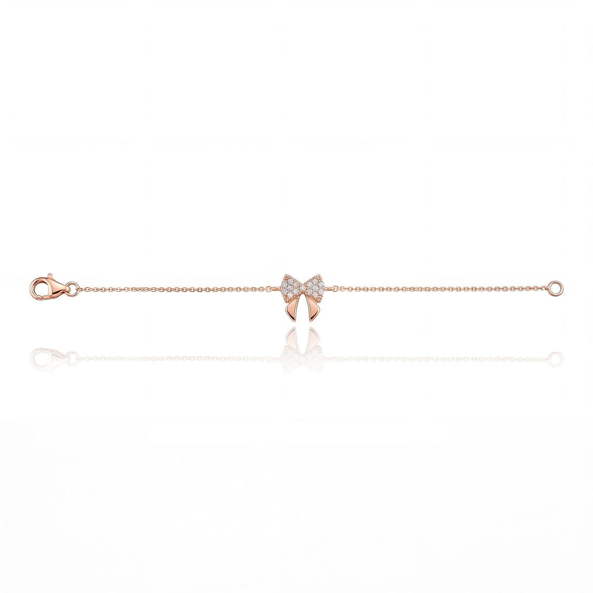 14K gold bow bracelet, product photo