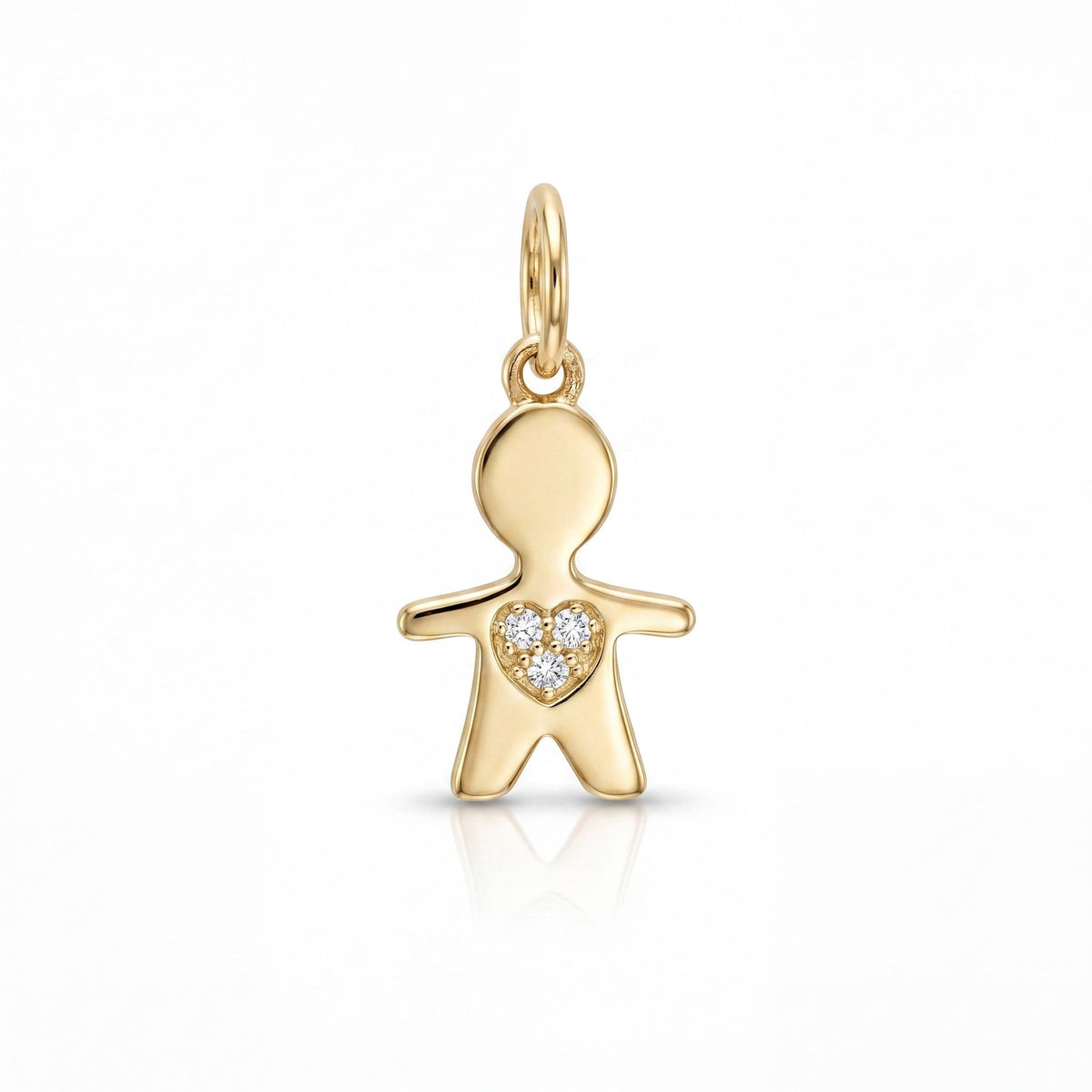 14K gold boy pendant necklace, product photo