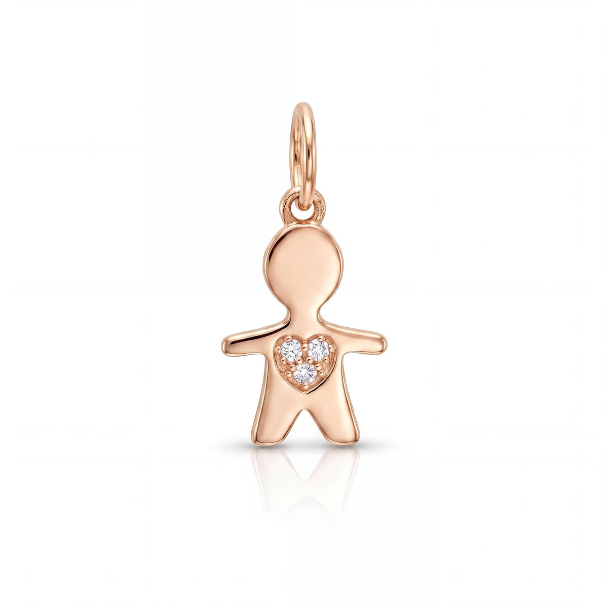 14K gold boy pendant necklace, product photo