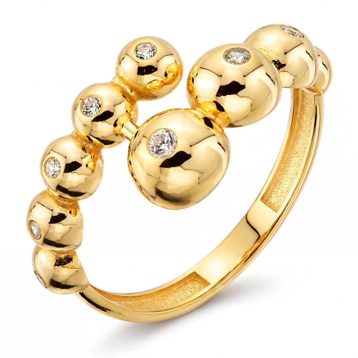 14K gold bubble ring, product photo