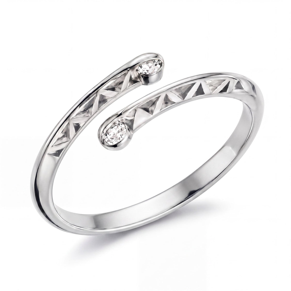 14K gold bypass ring, product photo