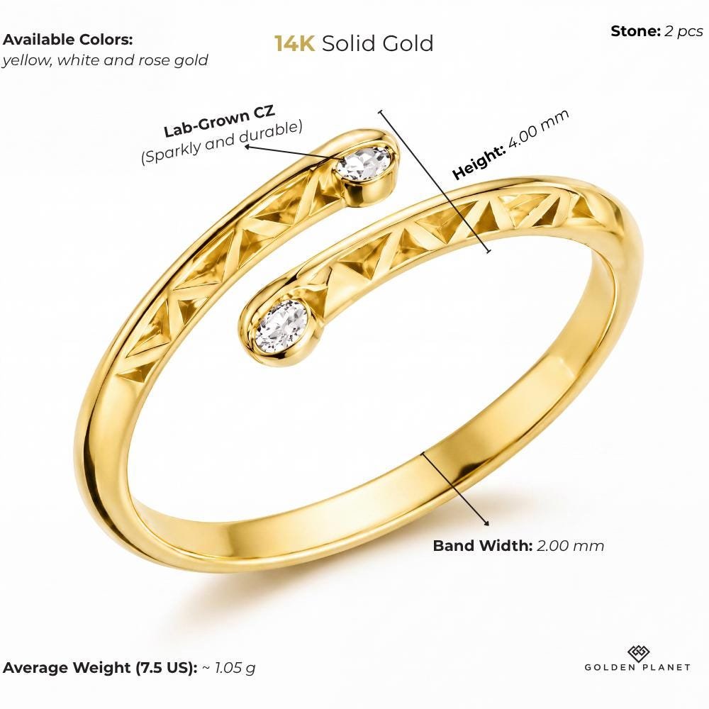 14K gold bypass size and weight guide, size and weight guide