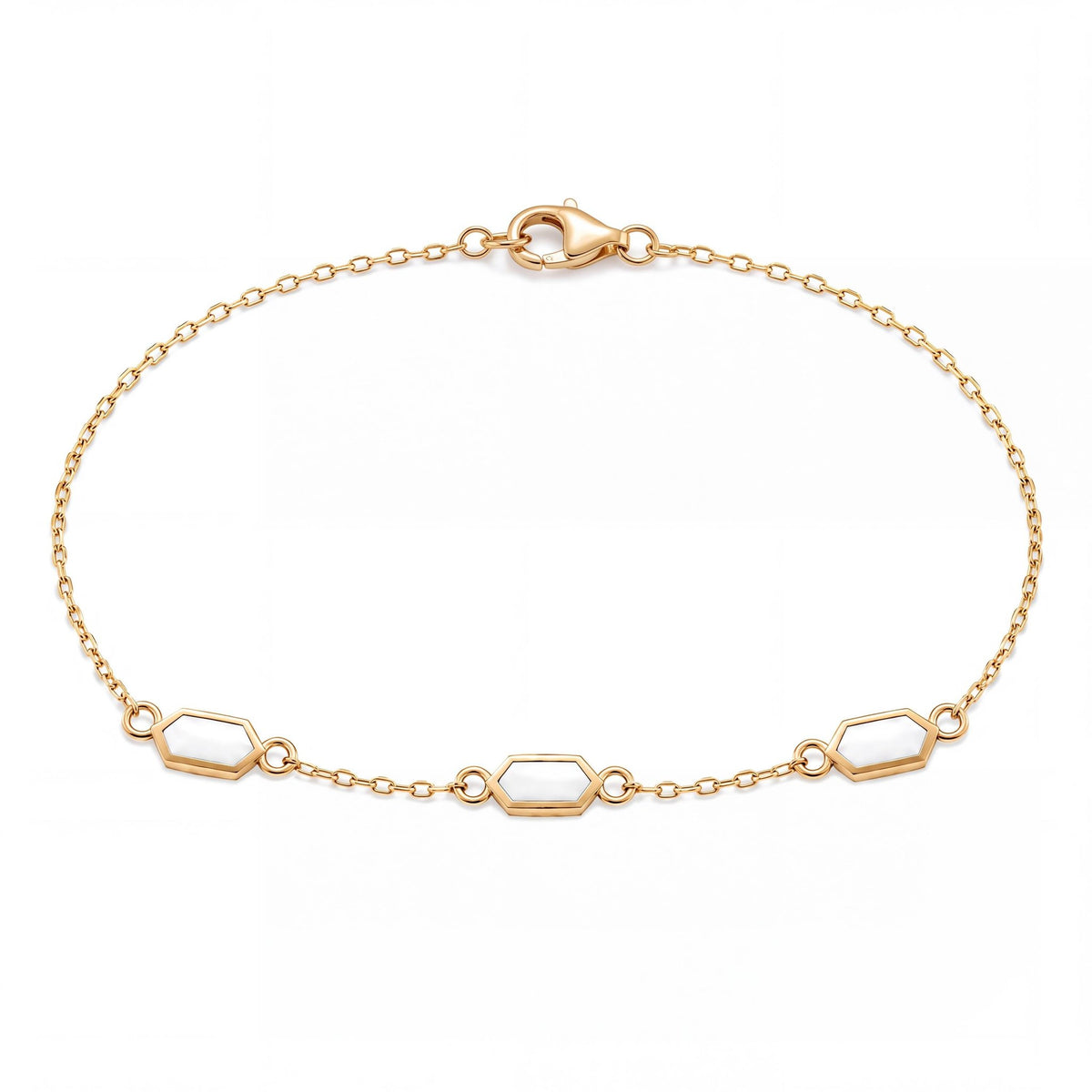 14K gold enamel bracelet, product photo