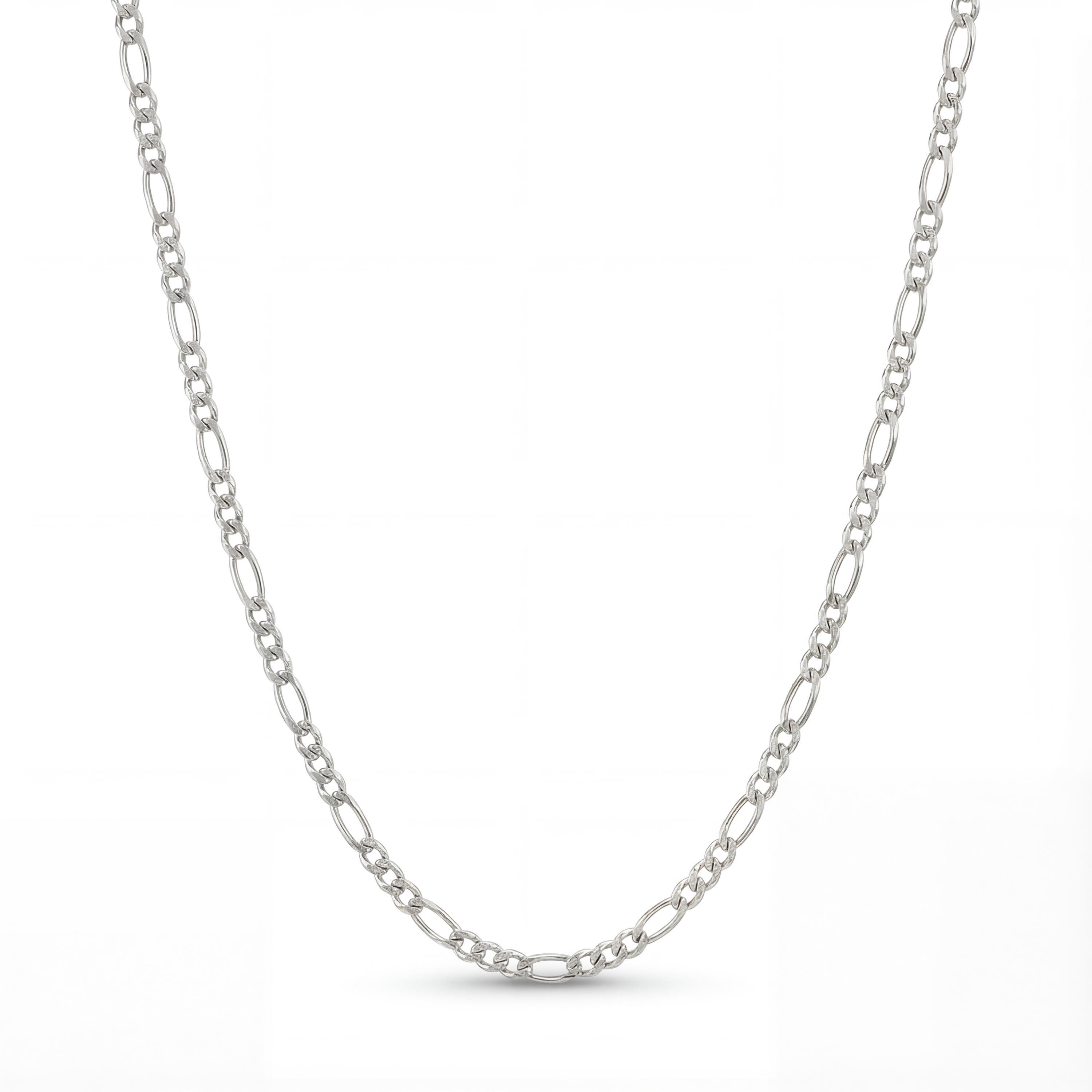 14K solid gold Figaro chain necklace, styled view