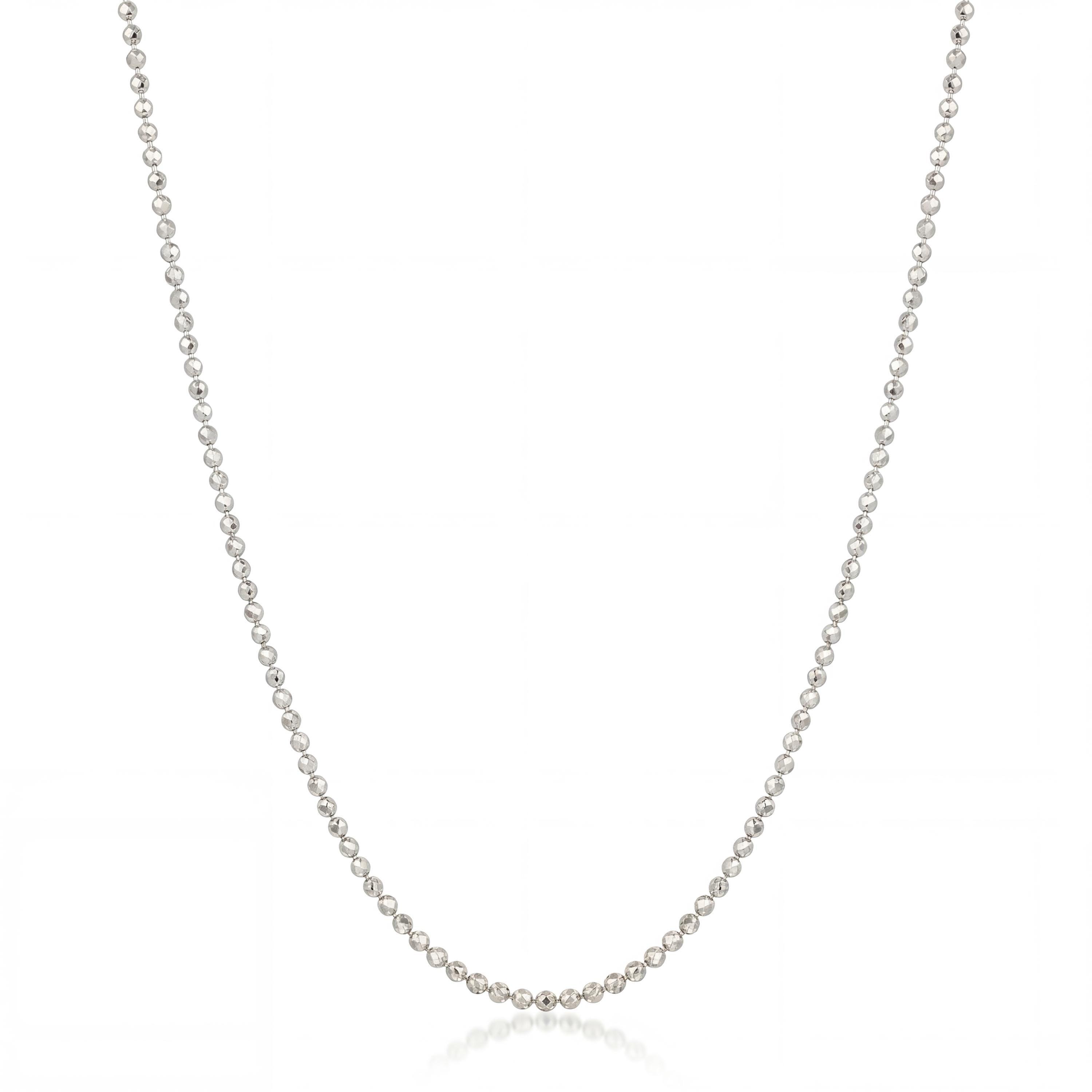 14K gold ball chain necklace, styled view
