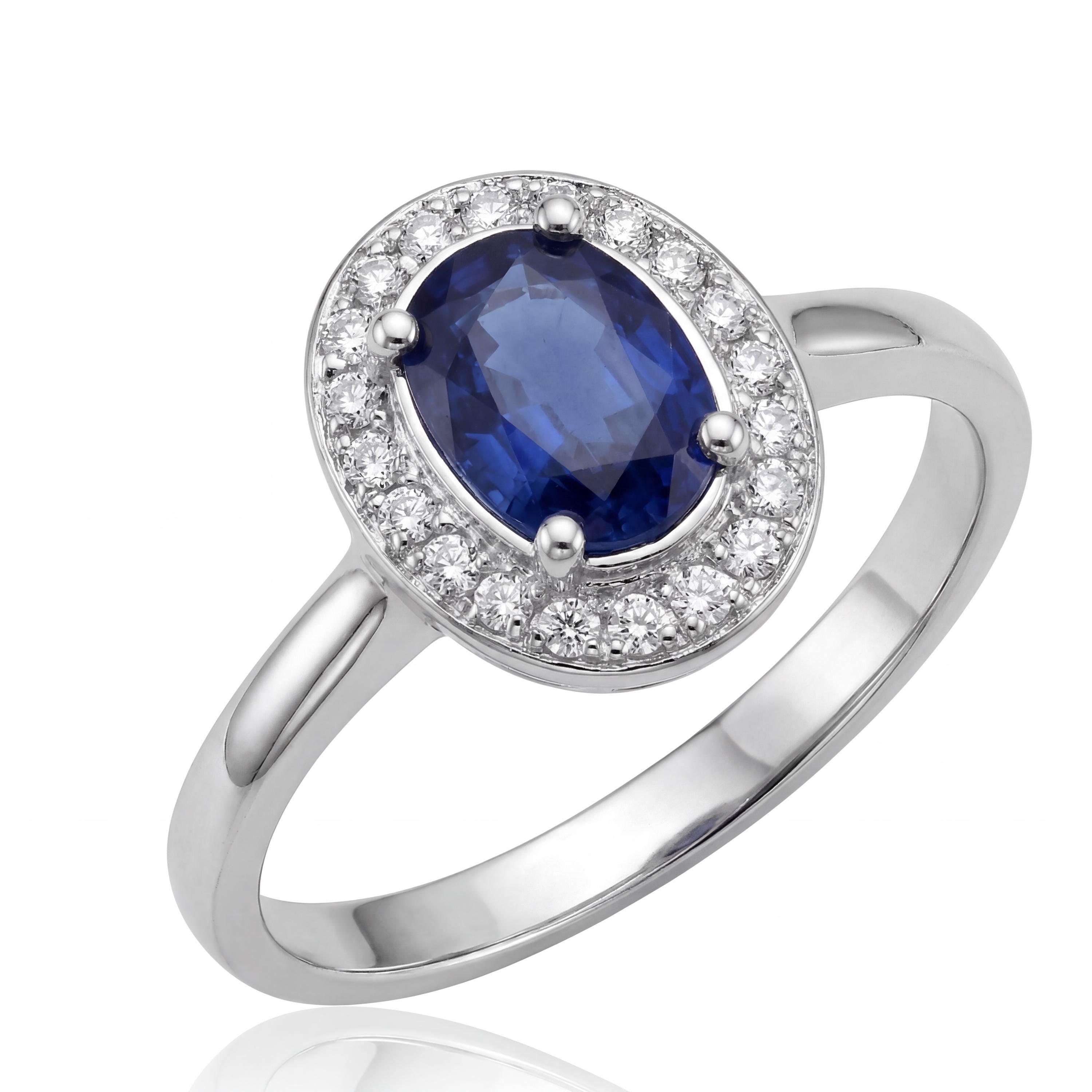 14K solid gold sapphire ring, styled view