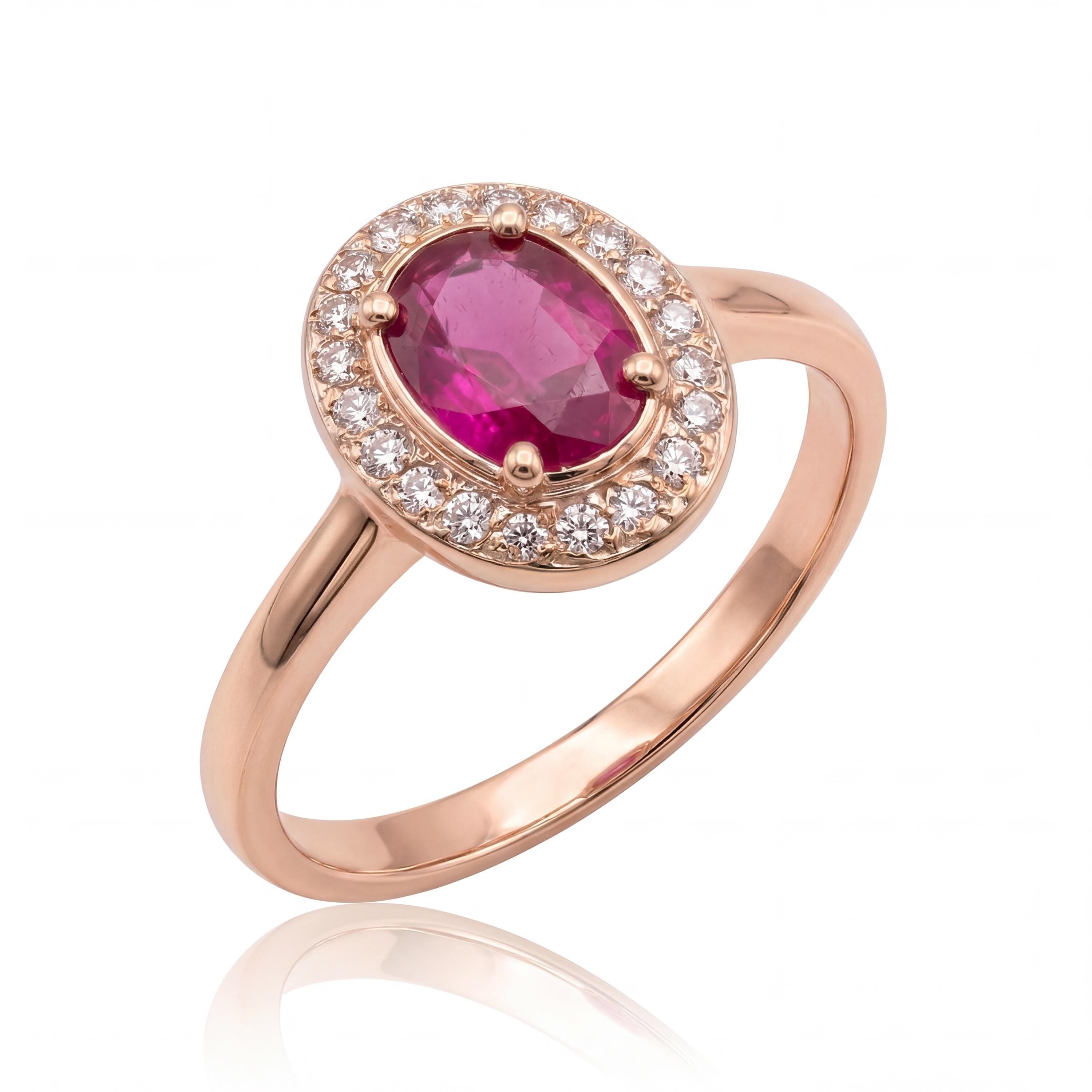 14K solid gold ruby ring, close-up detail