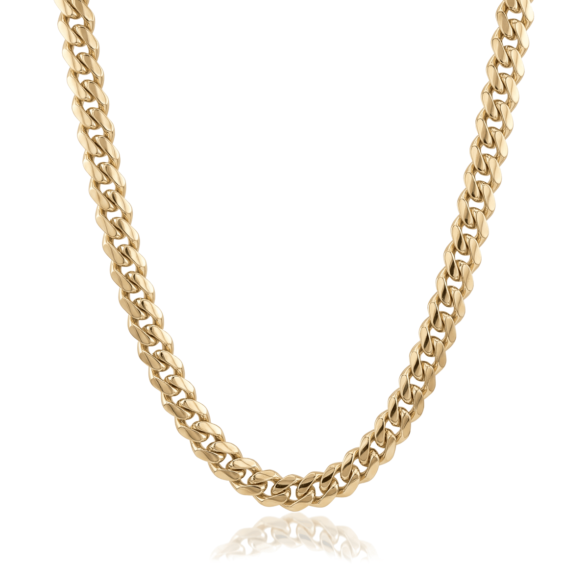 14K gold Cuban curb link chain necklace in yellow gold