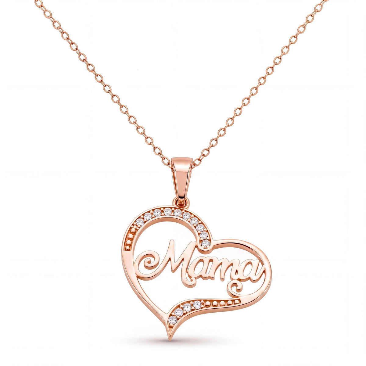 14K gold mama necklace, product photo