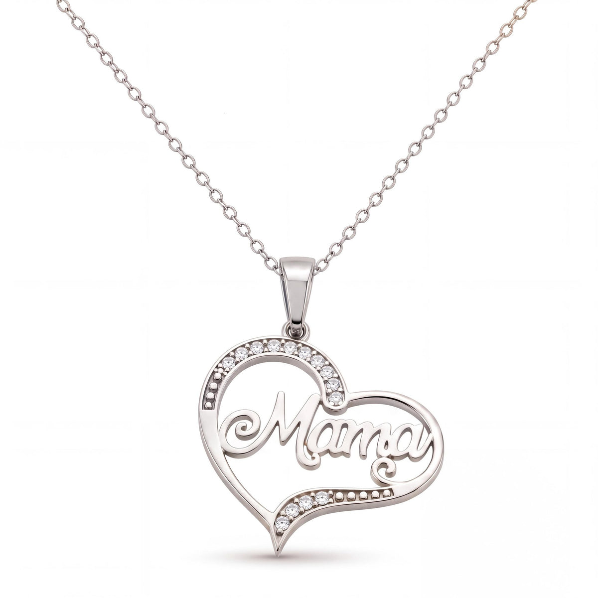 14K gold mama necklace, product photo