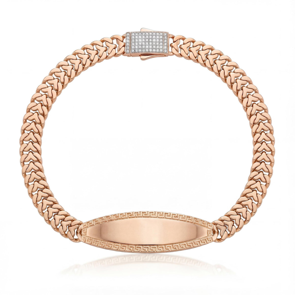 14K gold personalized id name plate bracelet, product photo