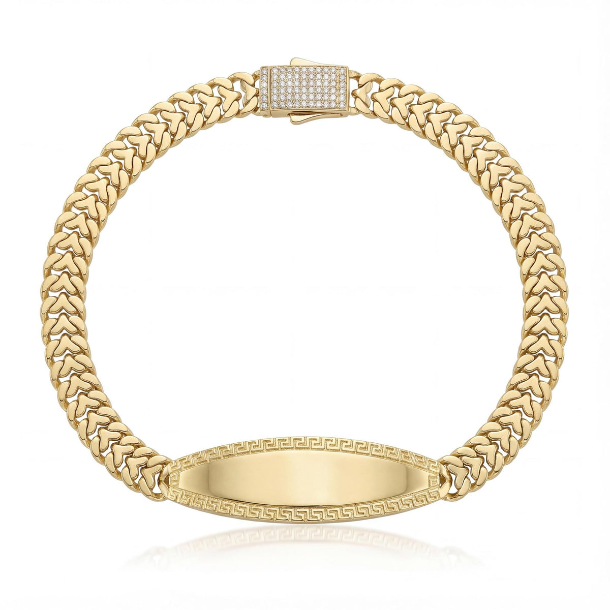 14K gold personalized id name plate bracelet, product photo