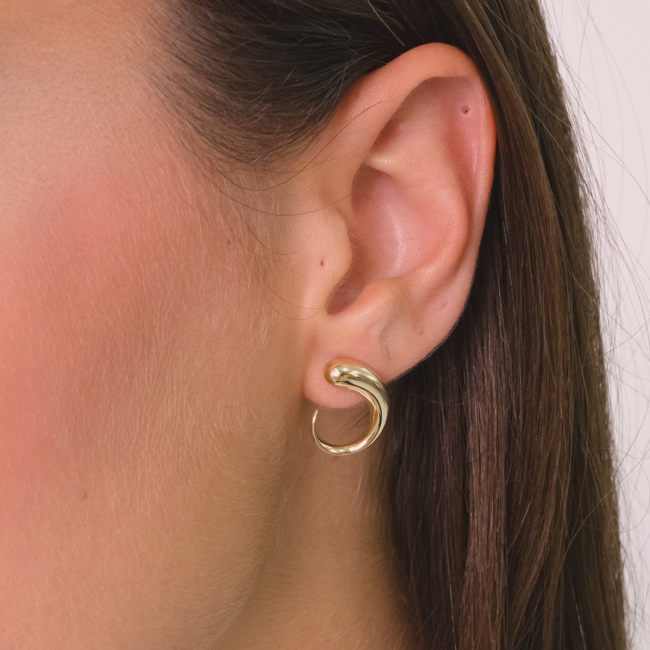14K Solid Gold Teardrop Dangle Stud Earrings – Minimalist Drop Earrings, Dainty Everyday Gold Jewelry