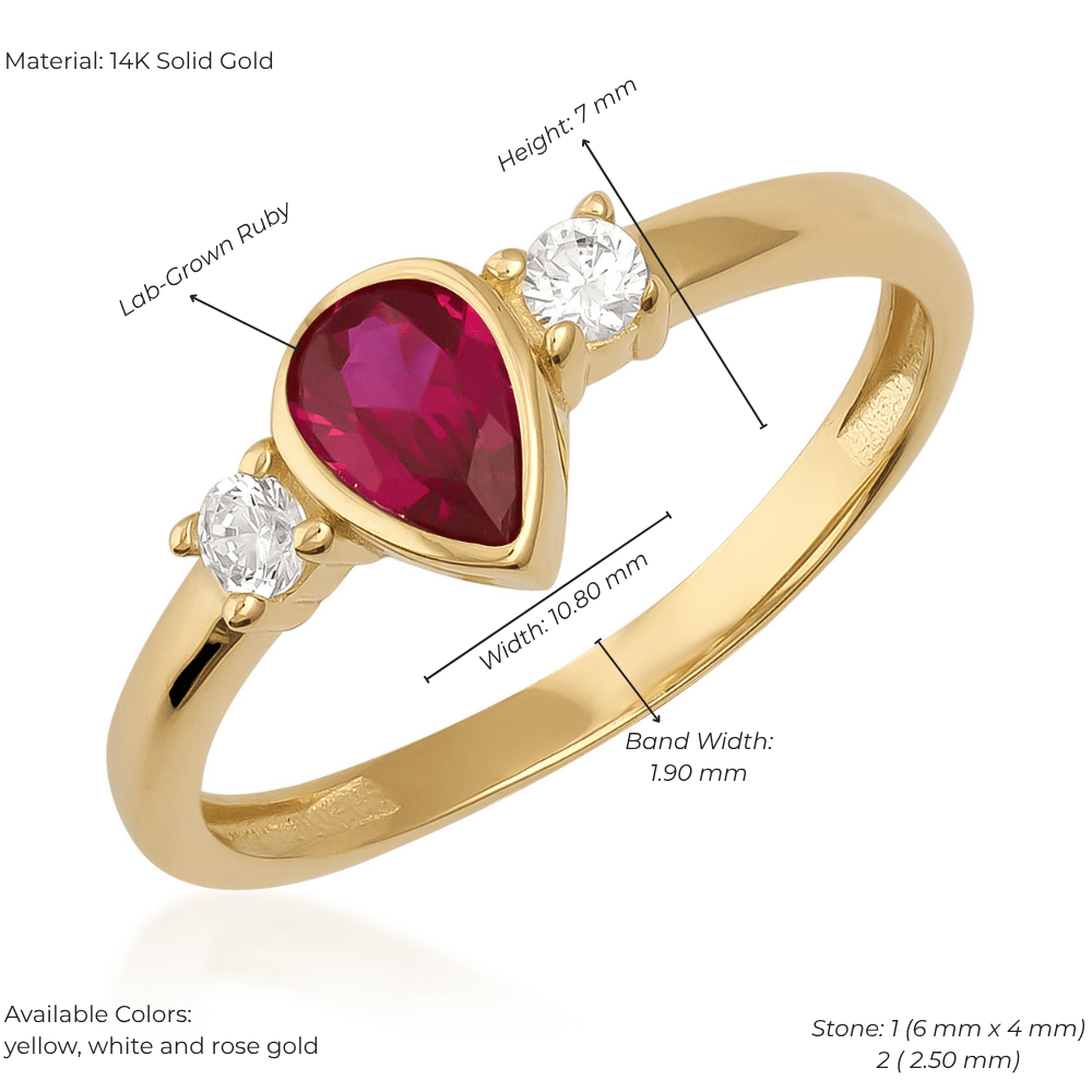 ruby_-_pear_cut_vintage_ring - Golden Planet Jewelry