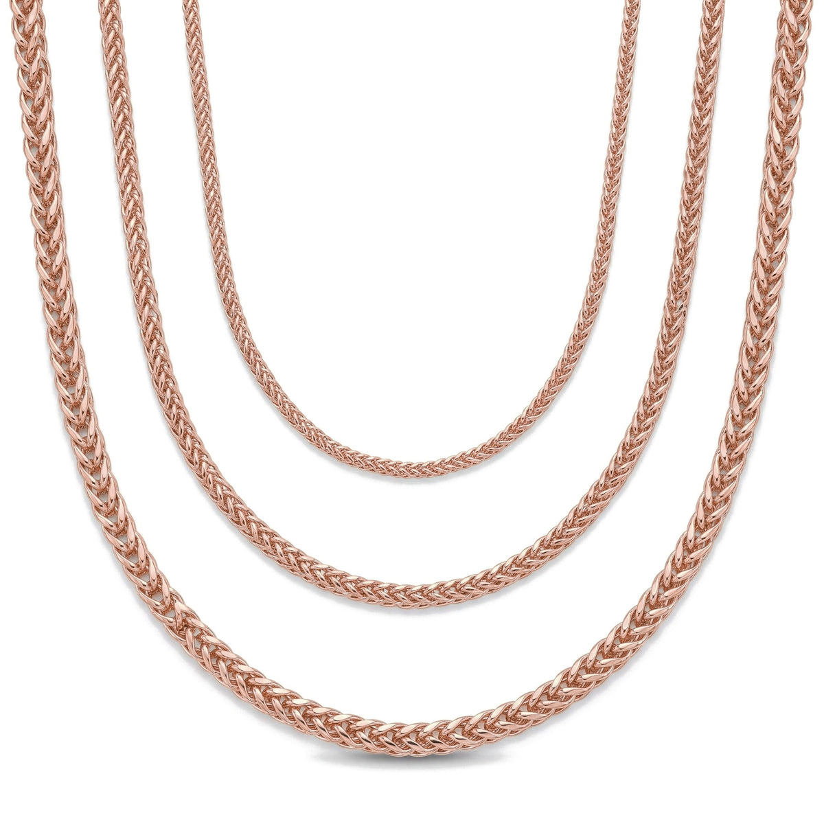14K rose gold Wheat Chain Necklace