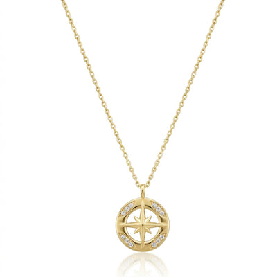 14K Gold Plated 925 Sterling Silver North Star Necklace