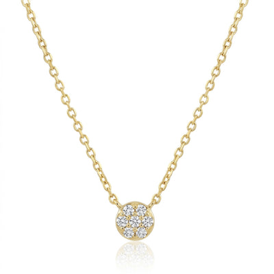 14K Gold Plated 925 Sterling Silver Round Cluster Necklace