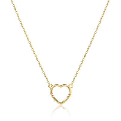 14K Gold Plated 925 Sterling Silver Open Heart Necklace