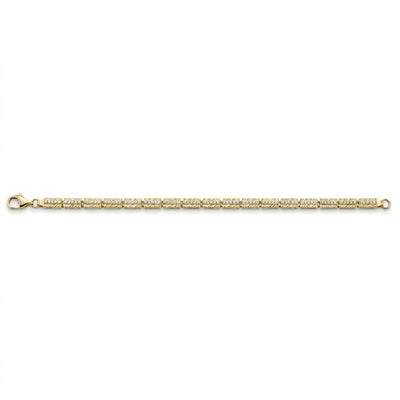 14K Gold Plated 925 Sterling Silver Baguette Tennis Bracelet