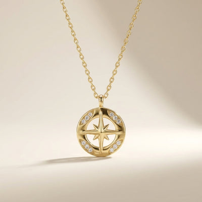 14K Gold Plated 925 Sterling Silver North Star Necklace