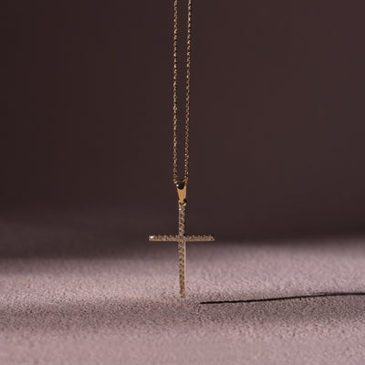 double sided cross pendant necklace