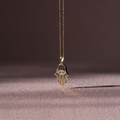 hamsa, evil eye, pendant necklace