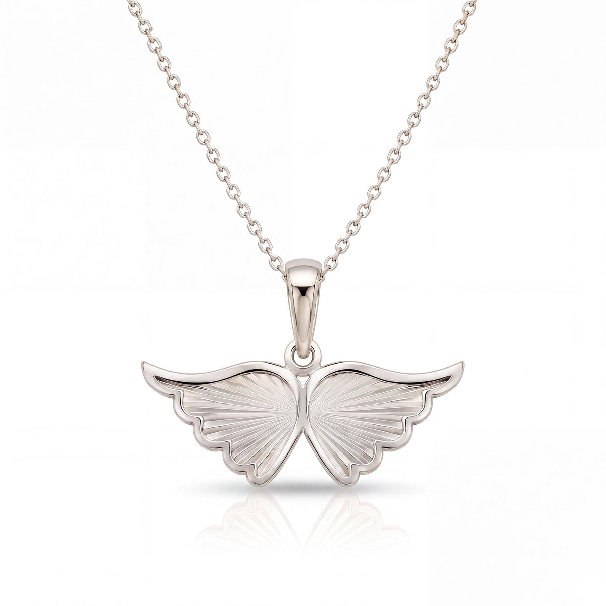 14K gold angel wing necklace, product photo