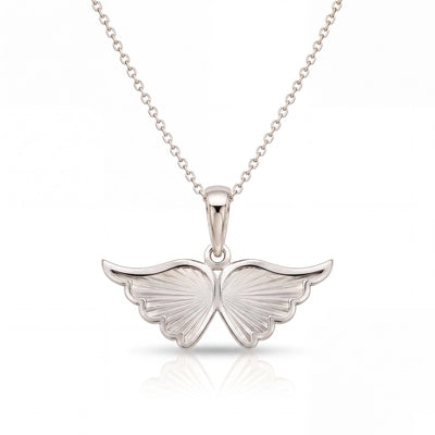 14K gold angel wing necklace, product photo