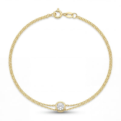 14K gold bezel bracelet, product photo