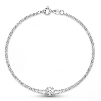 14K gold bezel bracelet, product photo