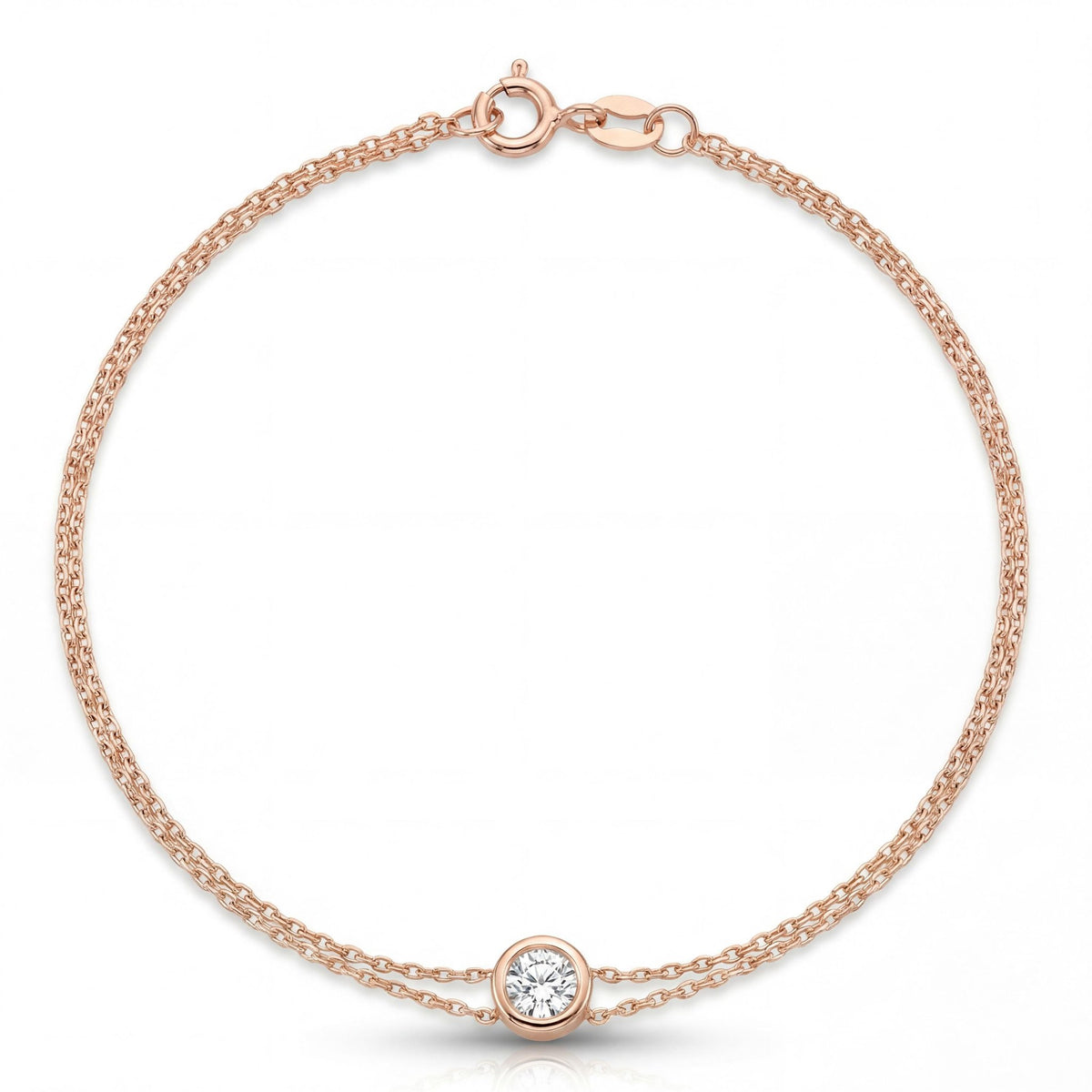 14K gold bezel bracelet, product photo