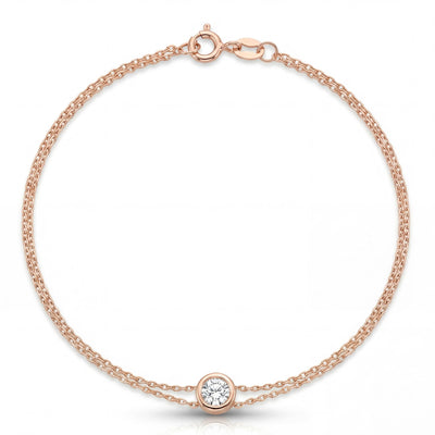 14K gold bezel bracelet, product photo