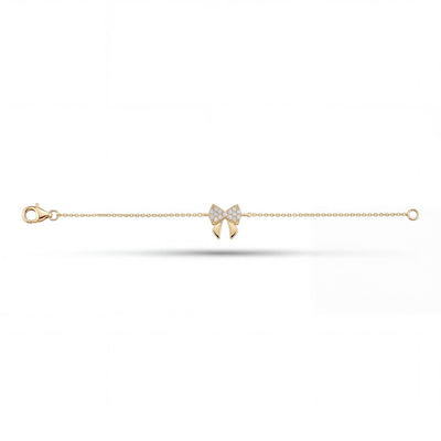 14K gold bow bracelet, product photo
