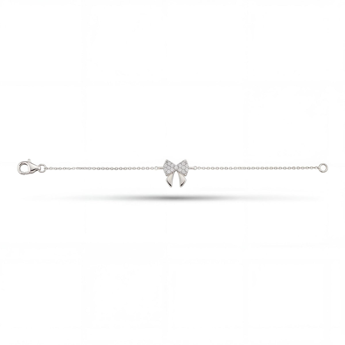 14K gold bow bracelet, product photo