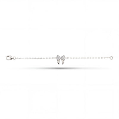14K gold bow bracelet, product photo