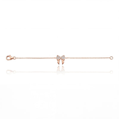 14K gold bow bracelet, product photo