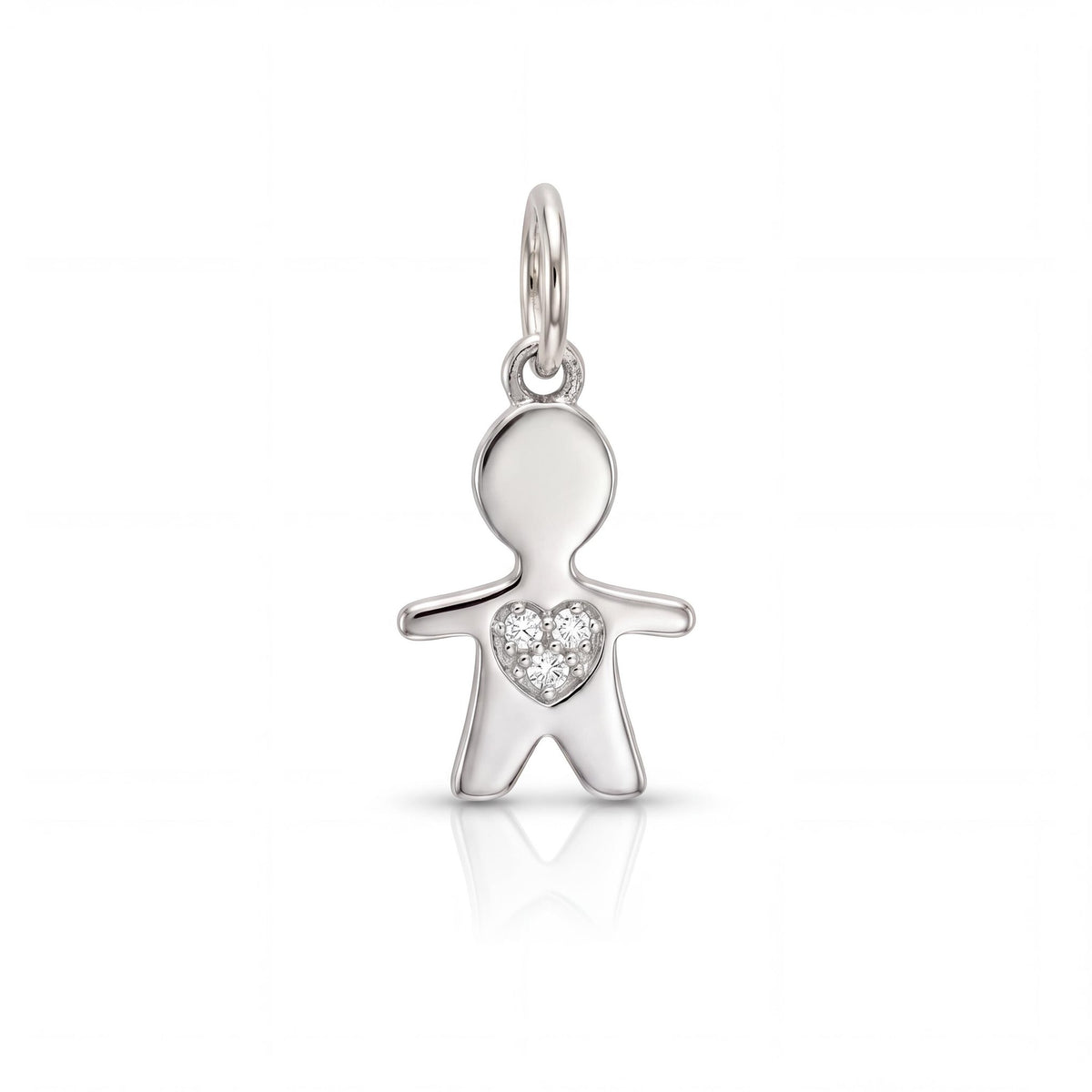 14K gold boy pendant necklace, product photo