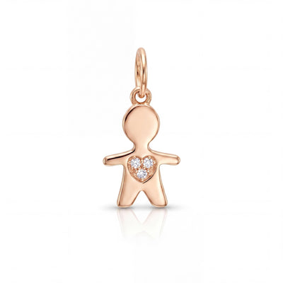 14K gold boy pendant necklace, product photo