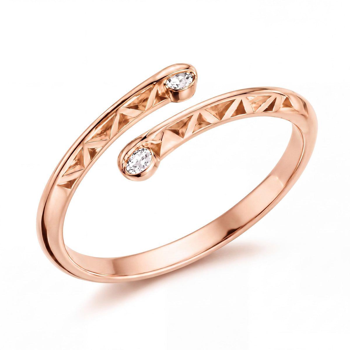 14K gold bypass ring, product photo