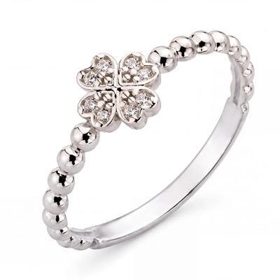 14K gold clover ring, product photo