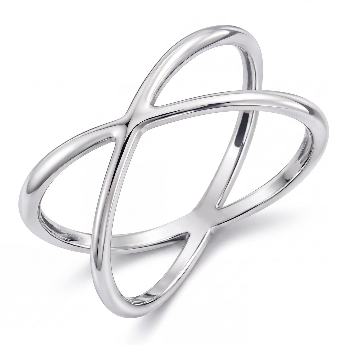 14K gold criss cross ring, product photo