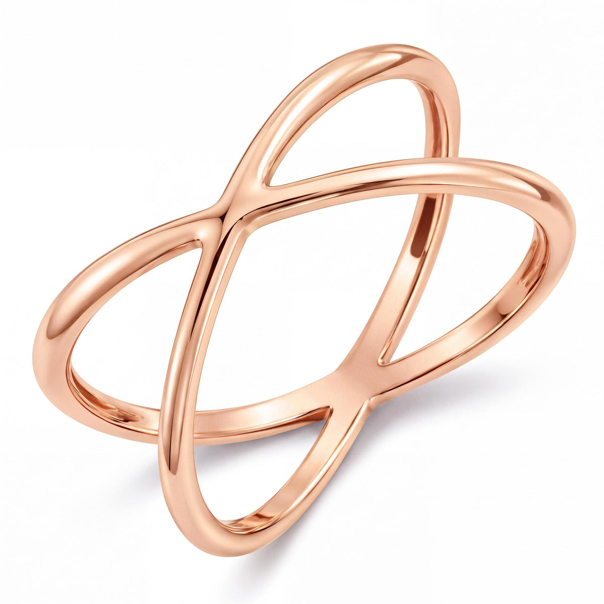 14K gold criss cross ring, product photo