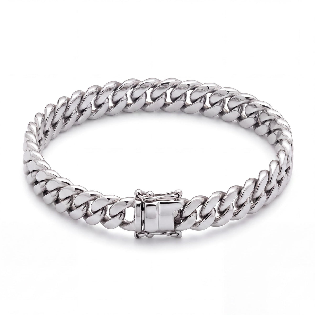 14K gold cuban link bracelet chain necklace, product photo