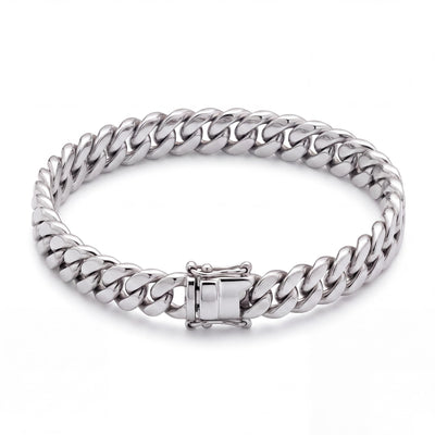 14K gold cuban link bracelet chain necklace, product photo