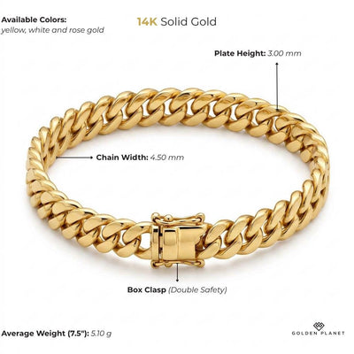 14K gold cuban link size and weight guide, size and weight guide