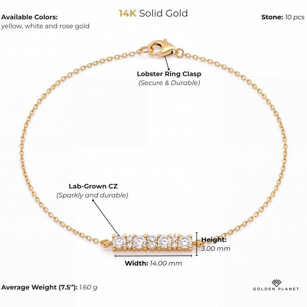 14K gold cz station with round cubic zirconia size and weight guide
