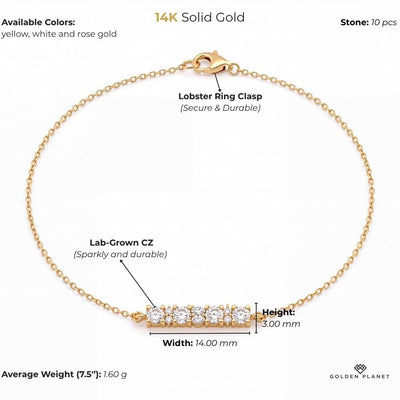 14K gold cz station with round cubic zirconia size and weight guide